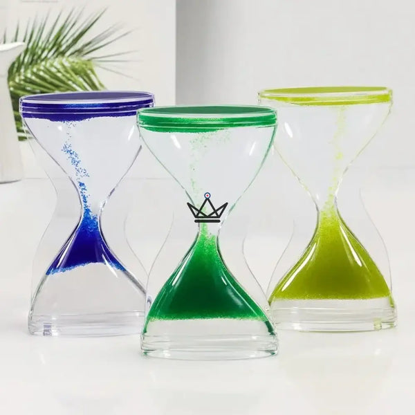 Liquid drip hourglass, stress-relief oil timer — PLUVIA, Green