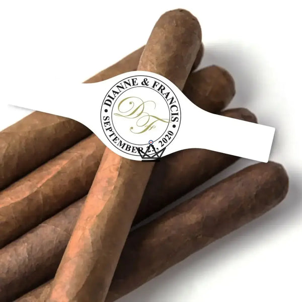 Customizable cigar bands for weddings, pack of 60 — WEDDING RING, Model 3
