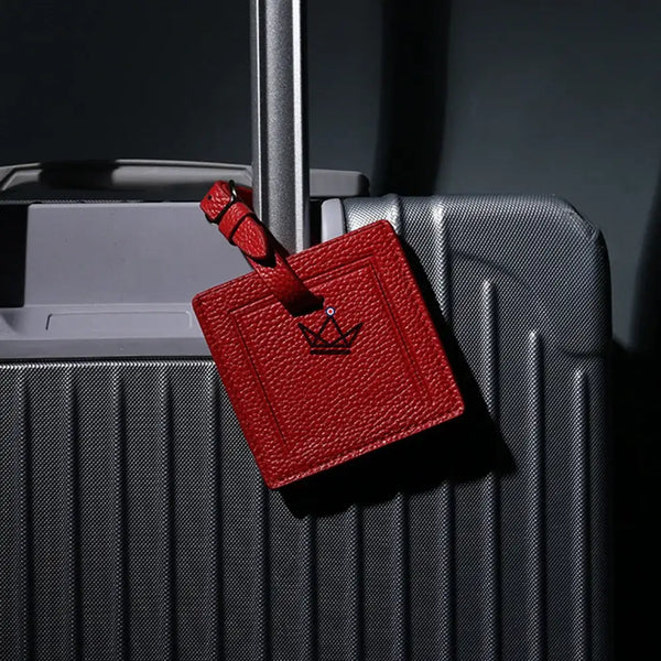 Personalisierbarer Gepäckanhänger aus Leder – Voyageur-Wappen