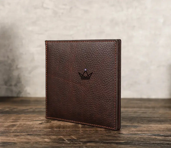Customizable folding double leather photo frame — Traveler SOUVENIR – 6/9