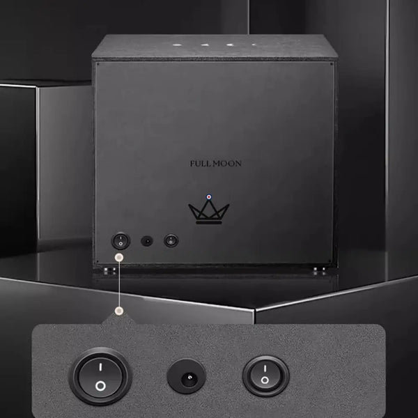Automatic Watch Winder FULL MOON — Moon Phases, LED, Anti-Magnetic, 2 or 4 Watches – 3/16