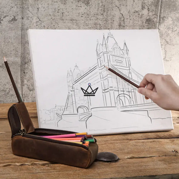 Customizable leather pencil and pen case — Voyageur SKETCH – 2/8