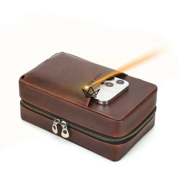 Étui à cigares en cuir personnalisable - Voyageur Sélection - - etui cigare personnalisable - Cadeau, Noël, Anniversaire, Original, Fête des pères, fête des mères - Atelier Atypique