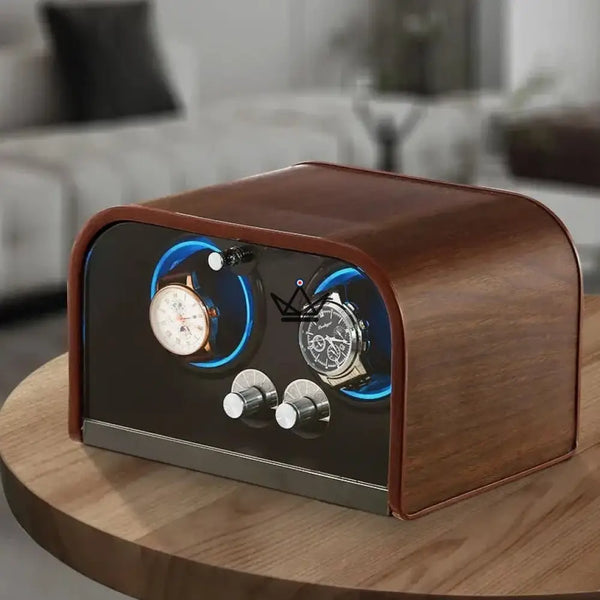 Automatic Watch Winder RETROWIND LUXE — Luxury Wood, Retro Design, Multi-Mode, 2 Slots