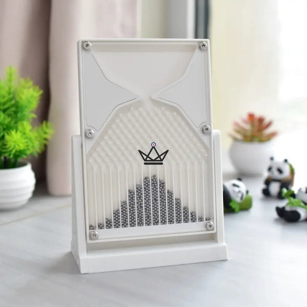 Galton board normal distribution, mathematical desk object — QUINCUNX, White