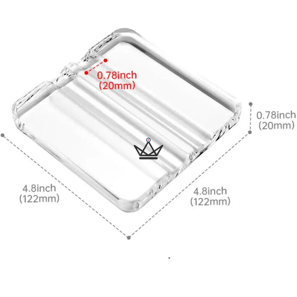 Clear Glass Cigar Ashtray - Crystal Duo