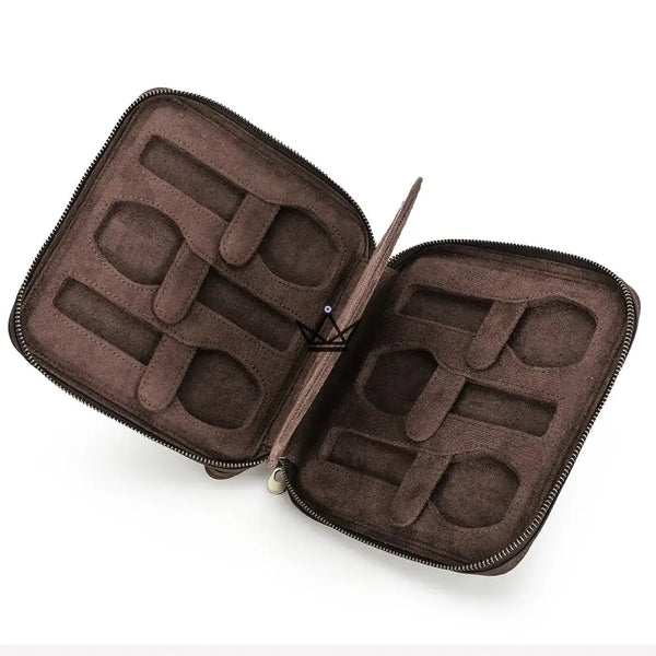 Customizable Travel Watch Case – Voyageur Keeper — Full Grain Leather, 4 Sizes: 2 to 8 Watches – 11/20