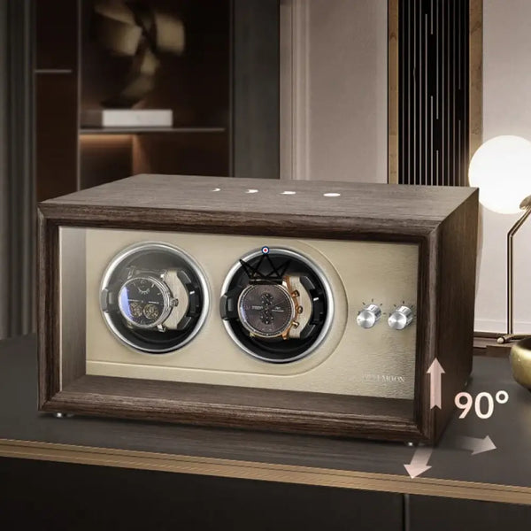 Automatic Watch Winder FULL MOON — Moon Phases, LED, Anti-Magnetic, 2 or 4 Watches – 5/16