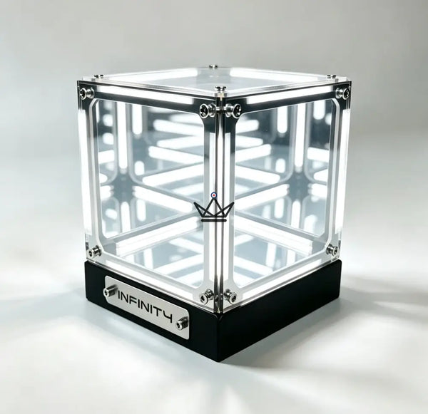 Rechargeable LED hypercube lamp with infinity mirror effect - QUANTA