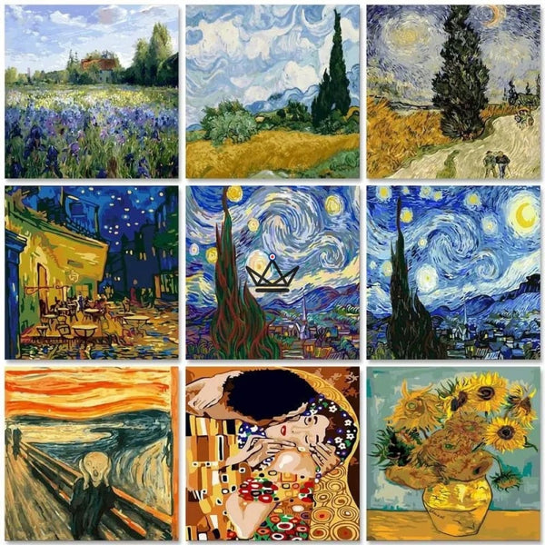 🎨 Peinture par numéros - MaestroColor (Munch, Vincent van Gogh, Klimt) - - peinture par numéro - Cadeau, Noël, Anniversaire, Original - Atelier Atypique
