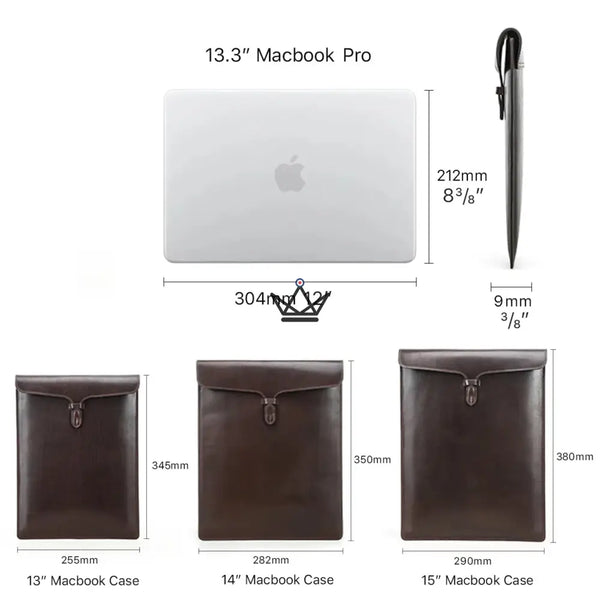 Customisable Leather Macbook Sleeve 13" to 15" - Traveller CONSULAT