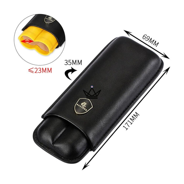 Etui de voyage en cuir 2 cigares - LITTLE SUNY - - Etui à cigare - Cadeau, Noël, Anniversaire, Original - Atelier Atypique