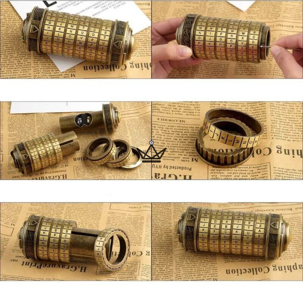 Cryptex Da Vinci – Coffre à message codé en bronze