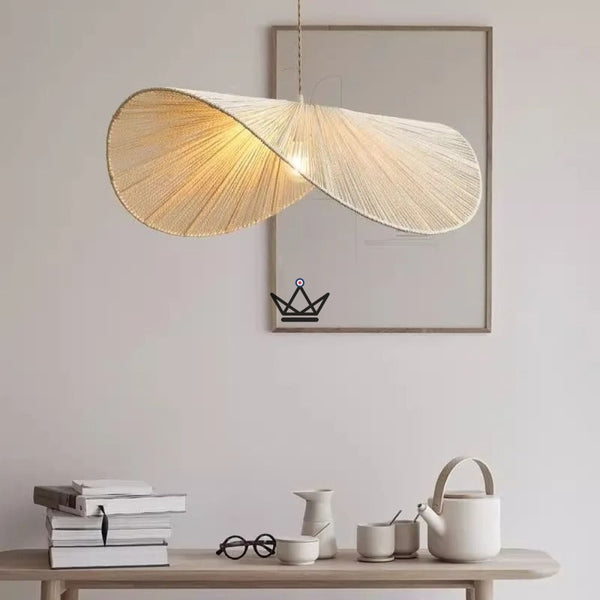 FOLIA Pendant Lamp — Hand-Woven Rattan, Leaf Shape – 6/12