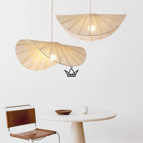 FOLIA Pendant Lamp — Hand-Woven Rattan, Leaf Shape – 2/12