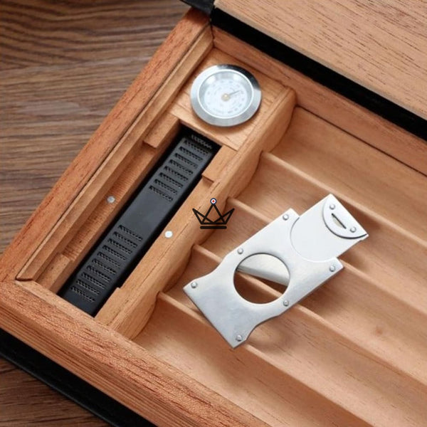 Cave à cigare en cuir - CUBA SECRET BOOK original luxe caché livre coupe cigare hygrometre humidificateur