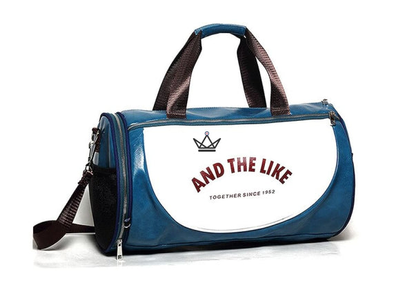 Sac de sport vintage classique rétro cuir bleu