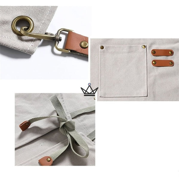 Tablier en toile vintage - WEEYI BARISTA - - Tablier de cuisine - Cadeau, Noël, Anniversaire, Original - Atelier Atypique