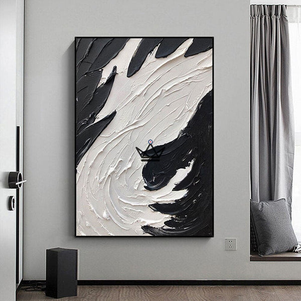 Peinture à l'huile sur toile XXL - Abstraction ondulante - - toile - Cadeau, Noël, Anniversaire, Original - Atelier Atypique