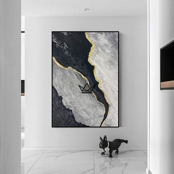 Peinture à l'huile sur toile XXL - Abstraction ondulante - - toile - Cadeau, Noël, Anniversaire, Original - Atelier Atypique