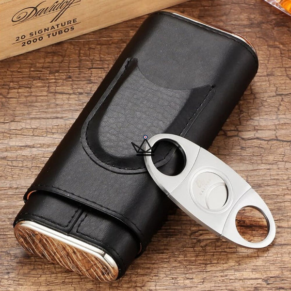 Etui 3 cigares et Coupe-Cigare - NEBOS - - Etui à cigare - Cadeau, Noël, Anniversaire, Original - Atelier Atypique