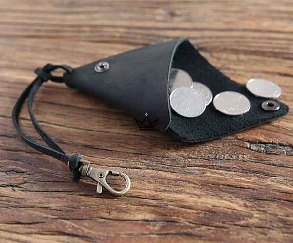 Porte monnaie triangle en cuir - Atelier Atypique