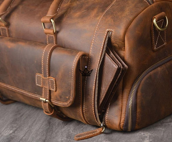 Sac de voyage en cuir vintage - HORSE - Atelier Atypique