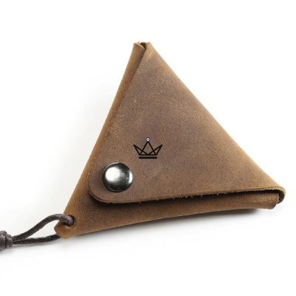 Porte monnaie triangle en cuir - Atelier Atypique