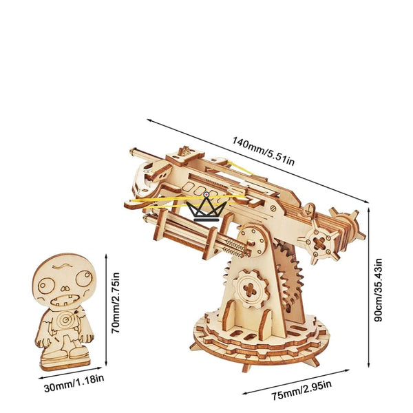 Medieval ballista 3D wooden puzzle with figurine and projectiles - VELITE
