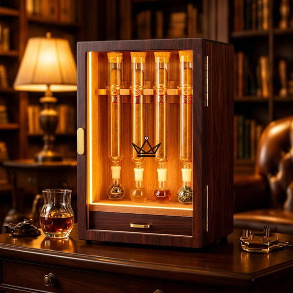 INFUSIO SANCTUAIRE - 4-Tube Cedar LED Display Cigar Infuser & Humidor
