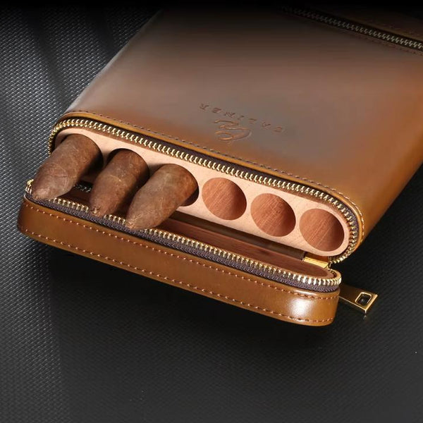 Etui de voyage cuir COHIBA ZIPY - 6 cigares - Atelier Atypique