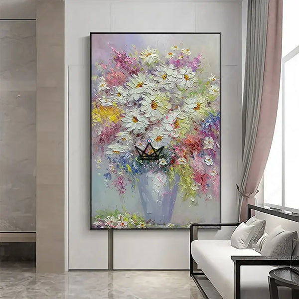 Oil painting on XXL canvas - Floral Burst