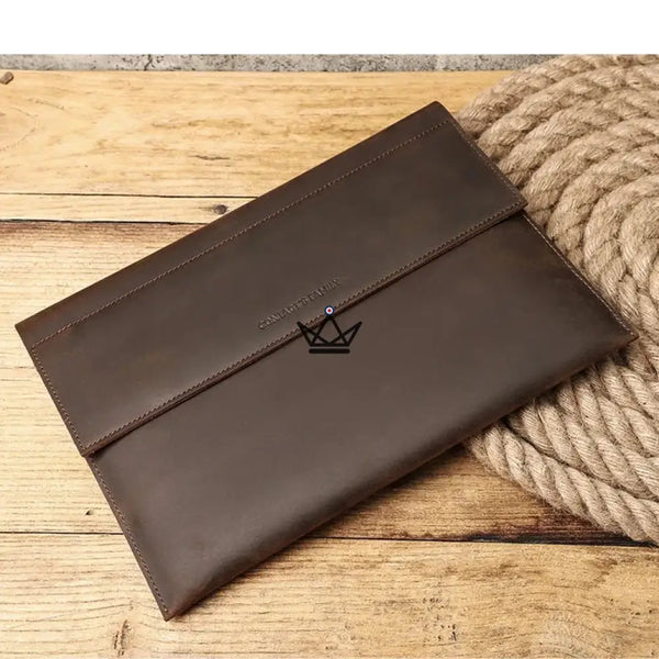 Customizable Leather Macbook Sleeve 13"-14" - MISSIVE Traveler