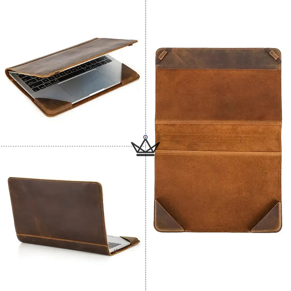 Customizable Leather MacBook Sleeve 13" - Traveler BINDING