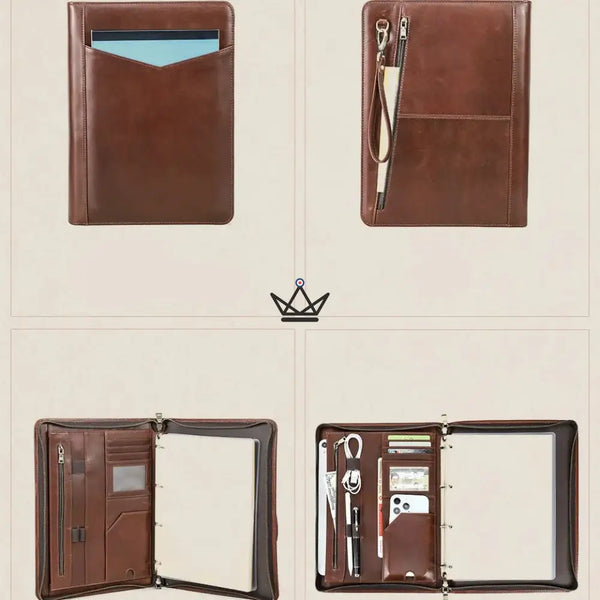 Customizable A4 Leather Folio — iPad Pro & Organizer — VOYAGEUR PadFolio