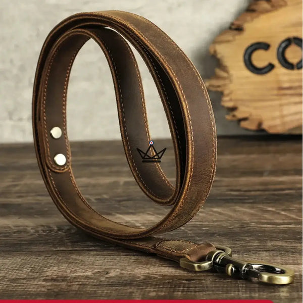 Customizable leather dog leash - Canis Lupus Voyager