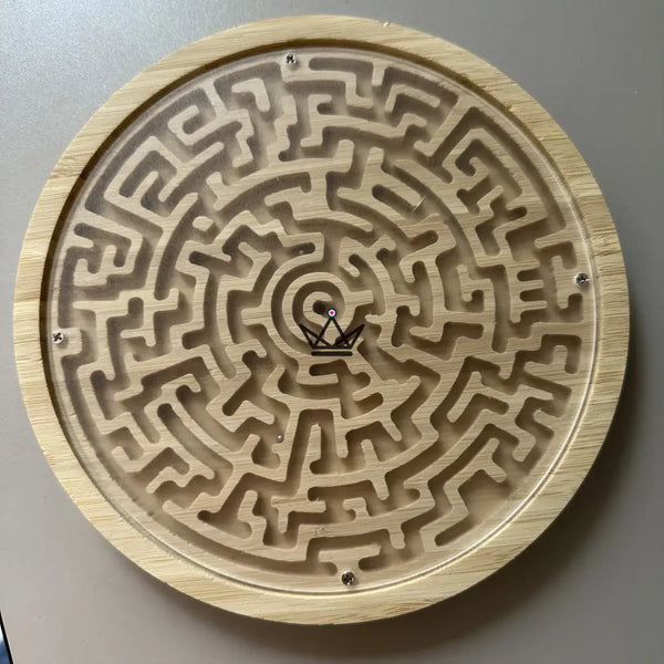 Bamboo marble labyrinth, double-sided round skill game — MEANDER, Default Title