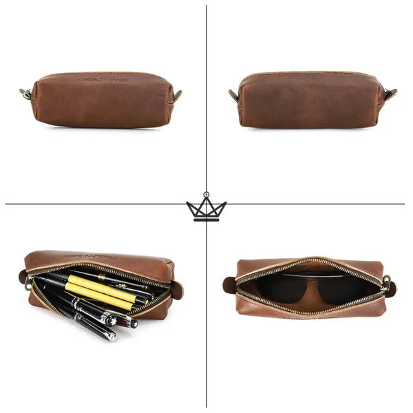 Customizable Leather Pouch - Pens & Glasses - Orion Traveler