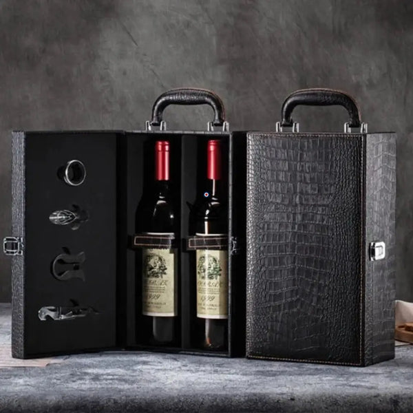 Coffret 2 bouteilles de vin avec accessoires de sommelier - SOMMELIER - ["maj-desc","maj-filtre"] - coffret vin - Cadeau, Noël, Anniversaire, Original, Fête des pères, fête des mères - Atelier Atypique