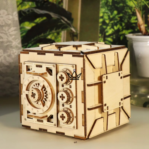 3D wooden combination safe puzzle, mechanical model - BASTION