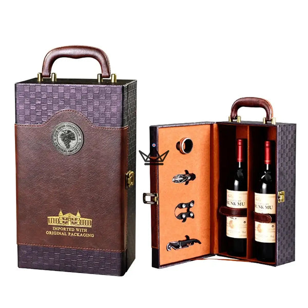 Coffret 2 bouteilles de vin avec accessoires de sommelier - SOMMELIER - ["maj-desc","maj-filtre"] - coffret vin - Cadeau, Noël, Anniversaire, Original, Fête des pères, fête des mères - Atelier Atypique