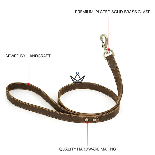 Customizable leather dog leash - Canis Lupus Voyager