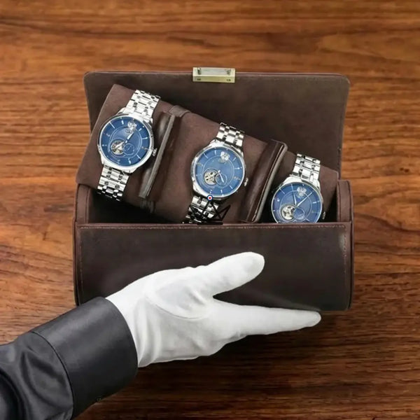 Customizable Leather Travel Watch Case for 1 to 4 Watches - CAPSULE Traveler