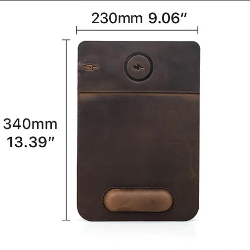 Customizable Leather Mousepad with Wireless Charger - Magellan Traveler