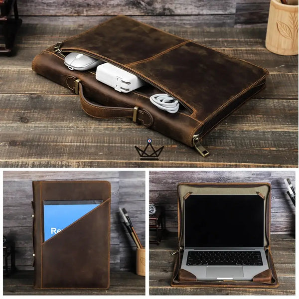 Customizable Leather MacBook Sleeve 13"-16" - Voyager CODEX