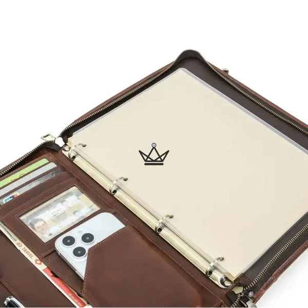 Customizable A4 Leather Folio — iPad Pro & Organizer — VOYAGEUR PadFolio