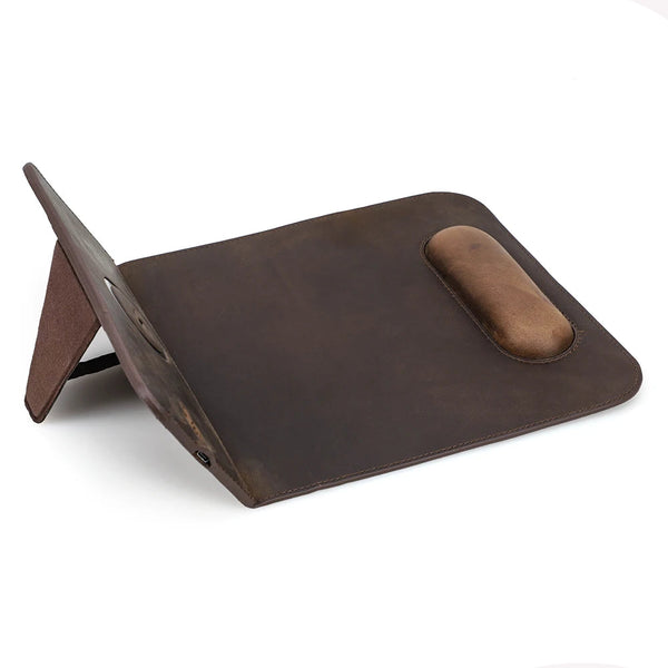 Customizable Leather Mousepad with Wireless Charger - Magellan Traveler