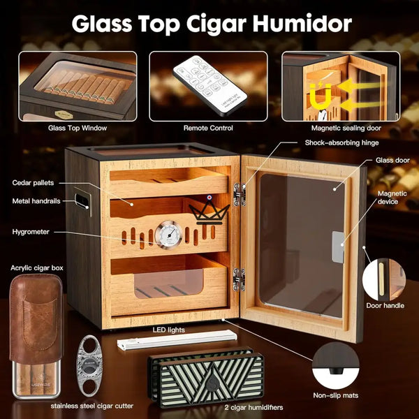 Luxury cigar humidor in Spanish cedar – Crown Prestige
