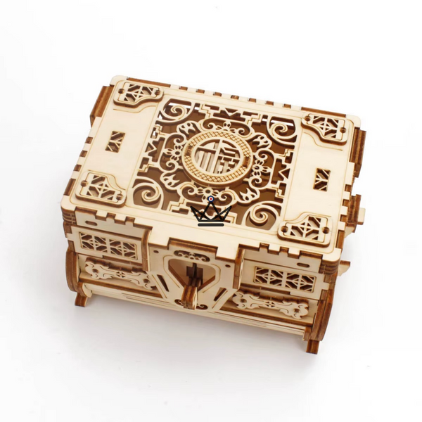 3D wooden secret treasure chest puzzle with legs - ARCANE