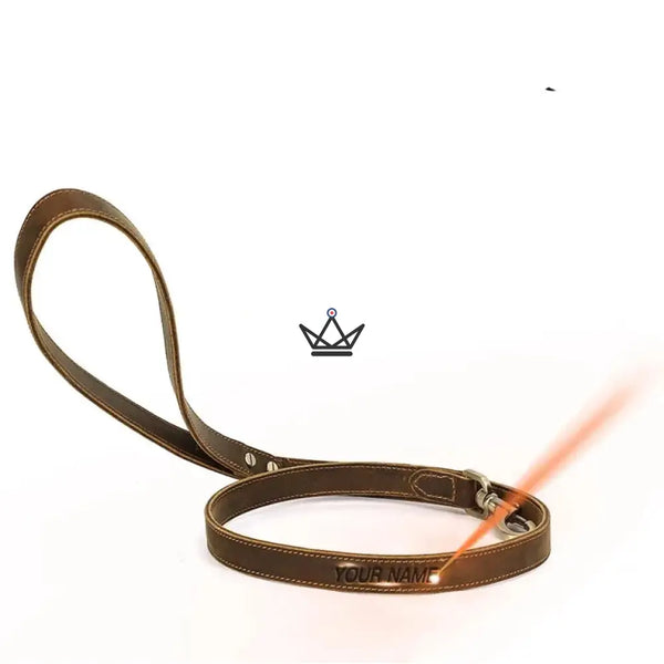 Customizable leather dog leash - Canis Lupus Voyager